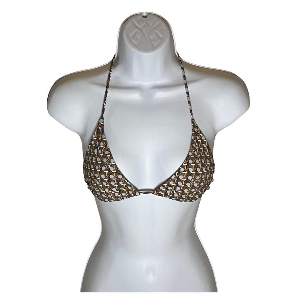 NWOT Tory Burch Basket Weave Print String Bikini Top - Picture 11 of 15